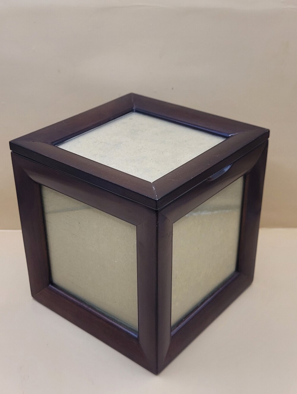 Vintage 1996 Bombay Company Wood Photo Cube Keepsake Box 5-Sided Picture Frame